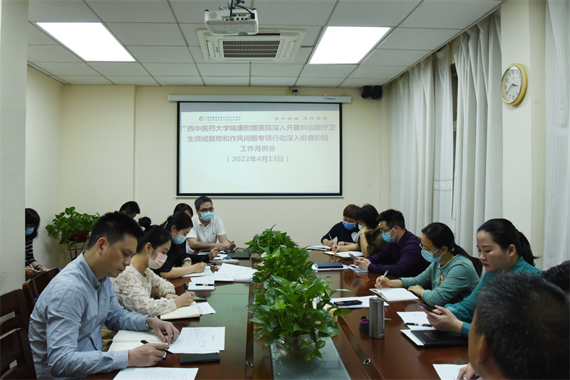 附属瑞康医院召开深入开展纠治医疗卫生领域腐败和作风问题专项行动深入排查阶段工作汇报会